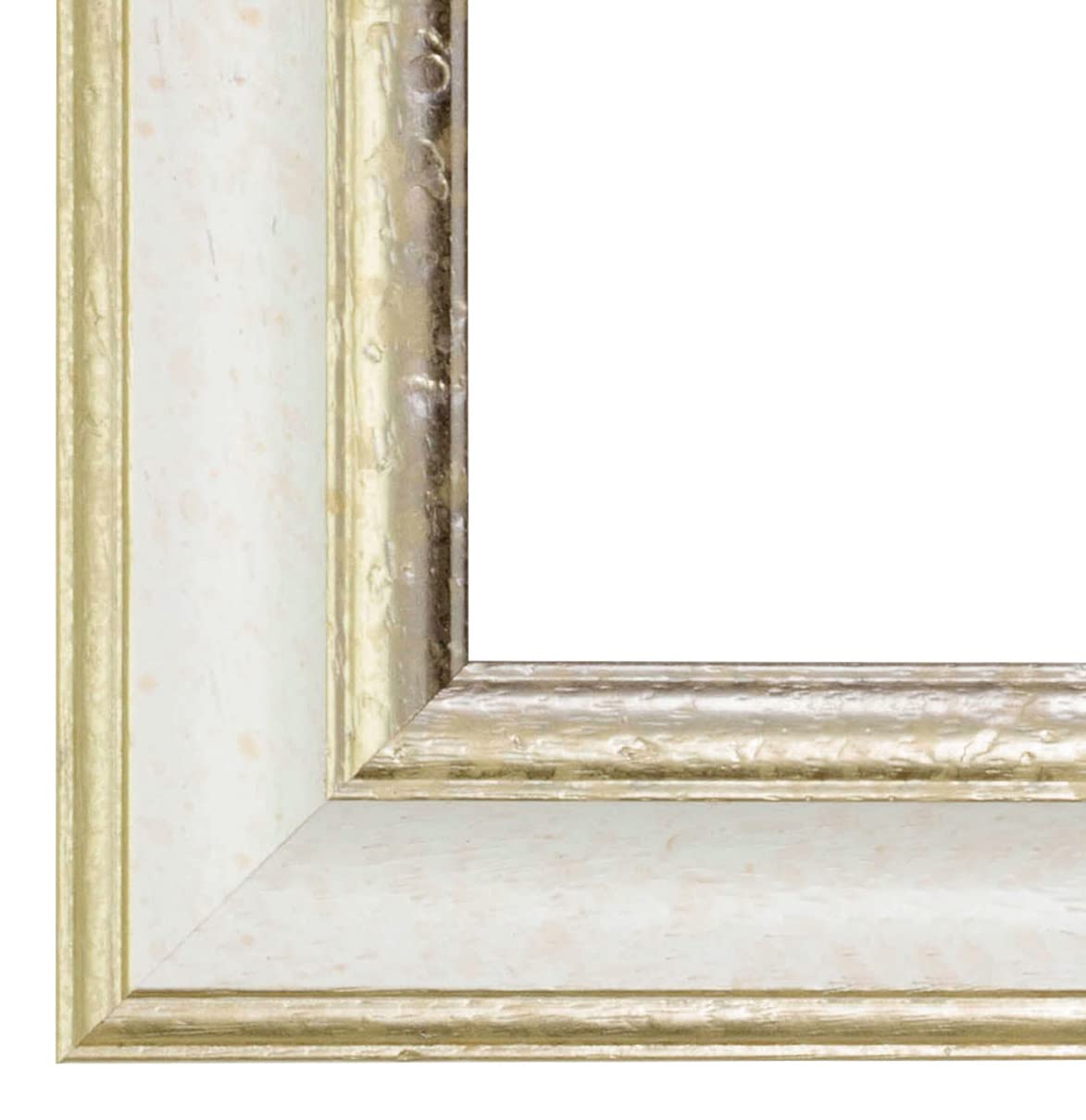 BIRAPA Cornice Portafoto Firenze In Legno – 30x40 Cm, Colore Bianco E Argento, Profilo Curvo, Vetro Sintetico, Made In Germany