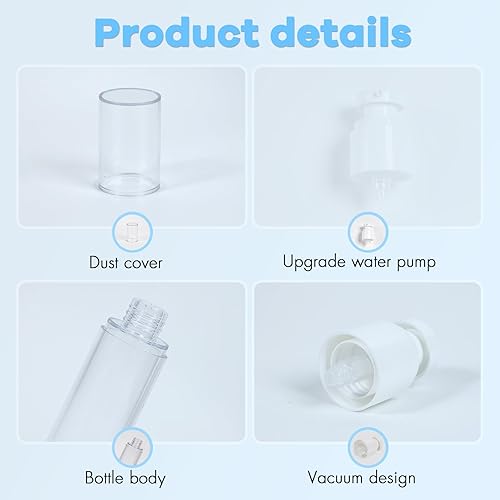 Miniatura 3 de GIVITASOT Botellas de bomba sin aire de 0.5 onzas0.5 fl oz, paquete de 3 botellas dispensadoras de loción de tamaño de viaje, botella de viaje