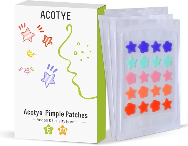ACOTYE Pimple Patches 60PCS Star Spot Patches with Niacinamide and Hyaluronic acid, Moisturizing, Fast Acne Patch Healing and Acne Scars Treatment