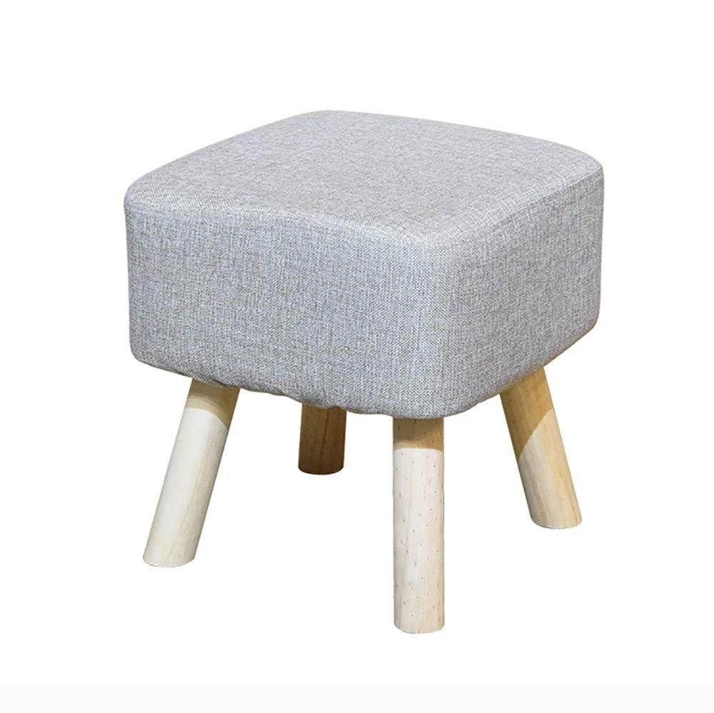 Tabouret en bois massif élégant et rembourré au design minimaliste gris