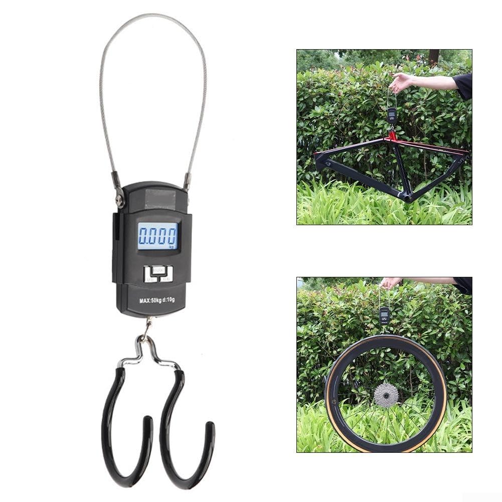 Bilancia Digitale per Bici 50kg Gancio Silicato