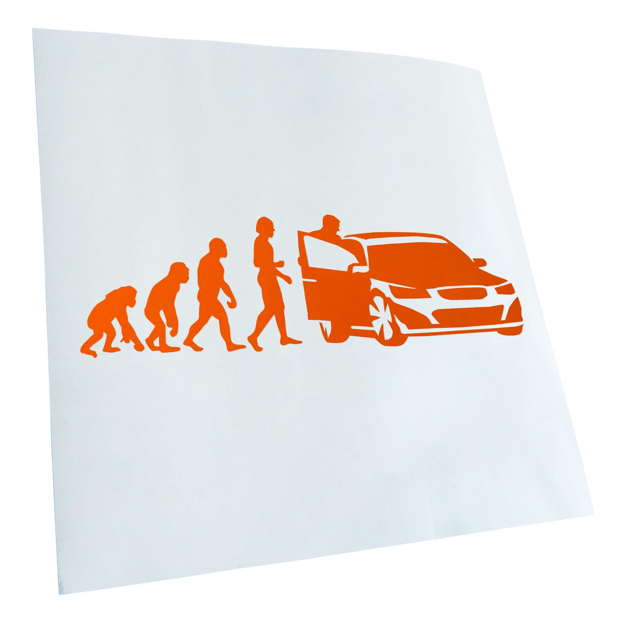 Kiwistar - Car Sticker - Orange - 30 x 9 cm Evolution Motorist - Rear Window Car Sticker Weatherproof for Car Truck Moped Truck - Sticker Exterior Self-Adhesive Tuning Accessories for Window Vehicle