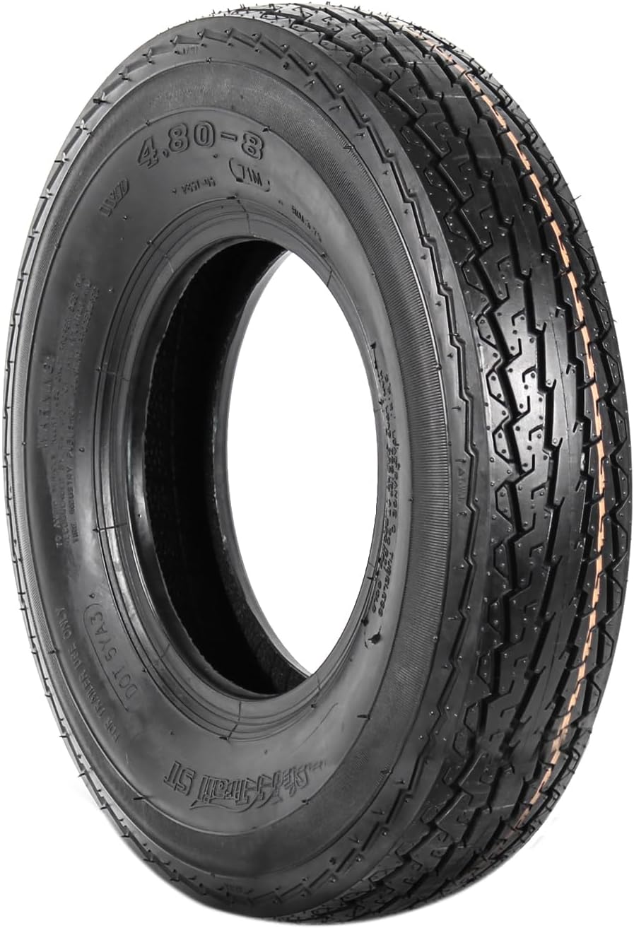 eCustomrim 2-Pack Trailer Tire 4.80-8 480-8 Load Range C Boat Motorcycle Trailer Tires D.O.T. Approved - 2 Year Warranty