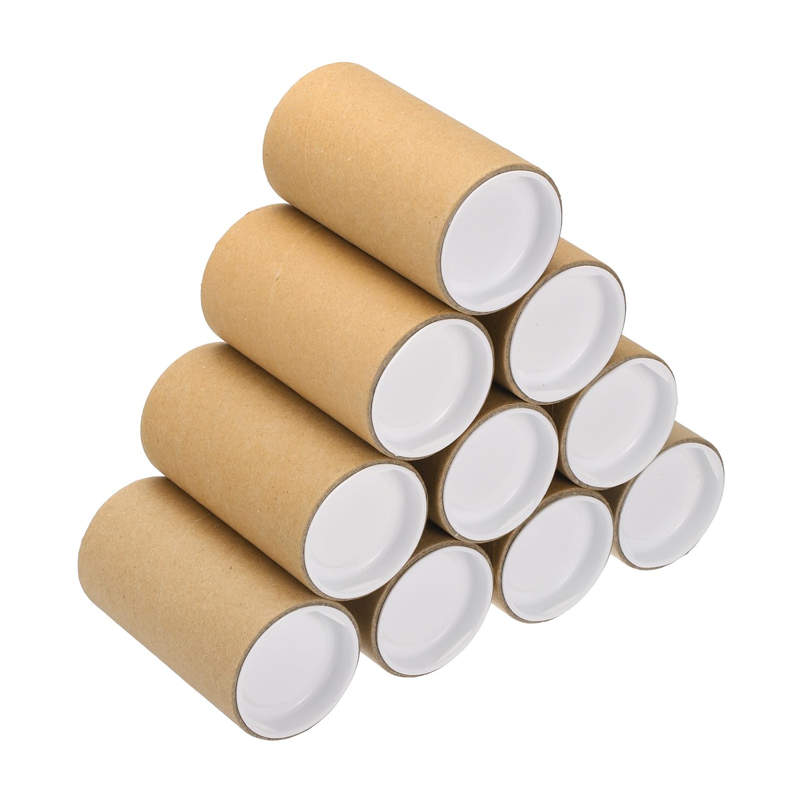 PATIKIL Postal Tube, (100 x 50mm, Brown) (10 Set) Kraft Mailing Tubes Poster Packaging Tube with Cap, Suit for - Shipping Storing Protecting Posters/Artwork Documents/Blueprint