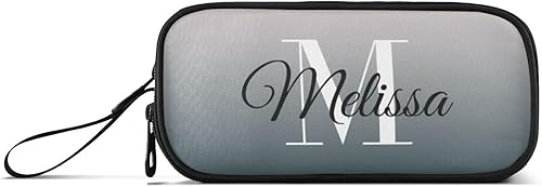 Miniatura 2 de Emelivor Estuche de lápices personalizado de color gris degradado de gran capacidad, bolsas de lápices personalizadas con cremallera, caja de