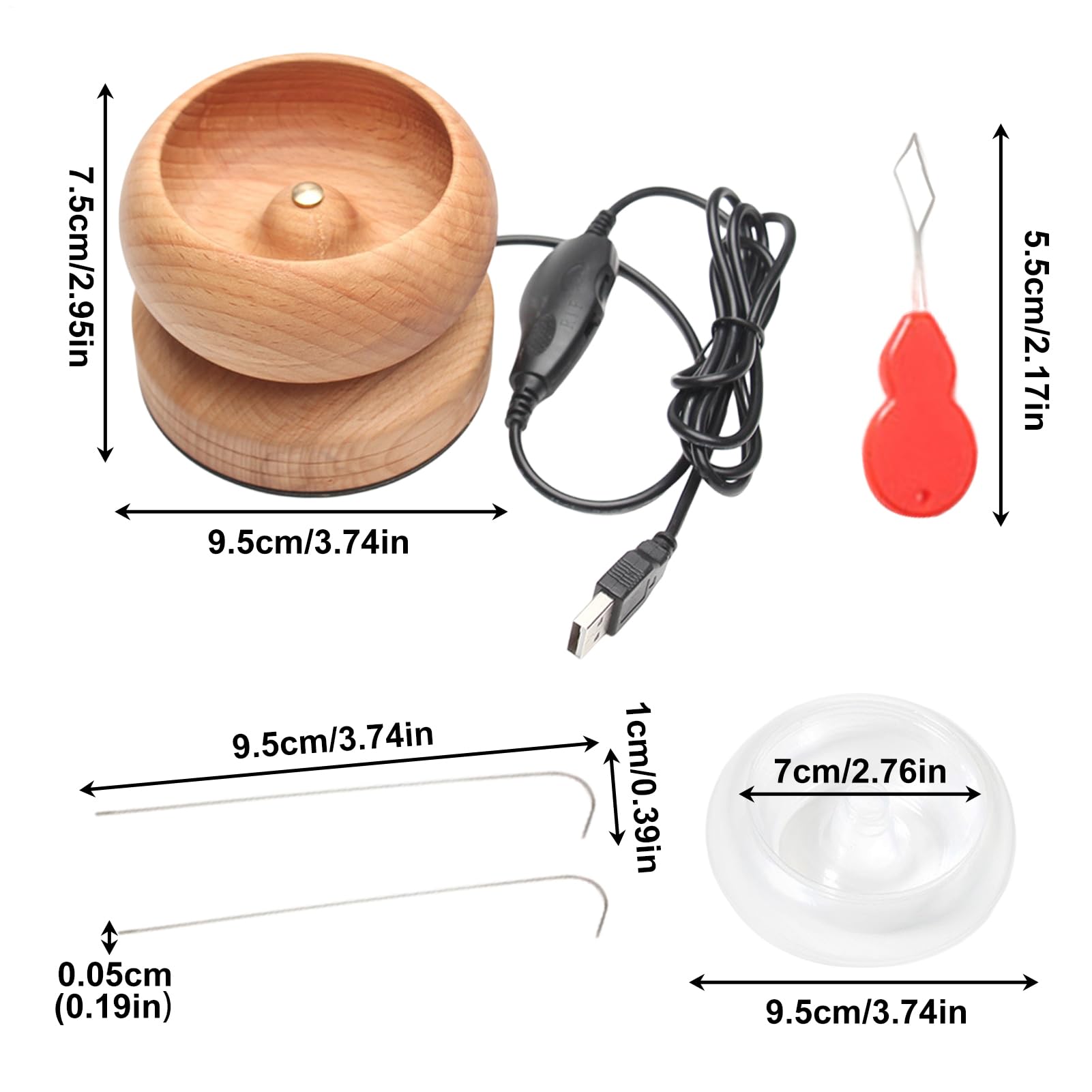 Generisch Perline – Bead Spinner | elettrico per la creazione di gioielli, cacciavite automatico per perline in legno con aghi, kit fai da te & argento