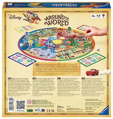 Ravensburger - Disney Around The World, Juegos de Mesa Niños 4 Años o más, 2-4 jugadores, Juegos Infantiles, Regalo Niño 4 años, Juegos de Mesa Familia, Versión en Español