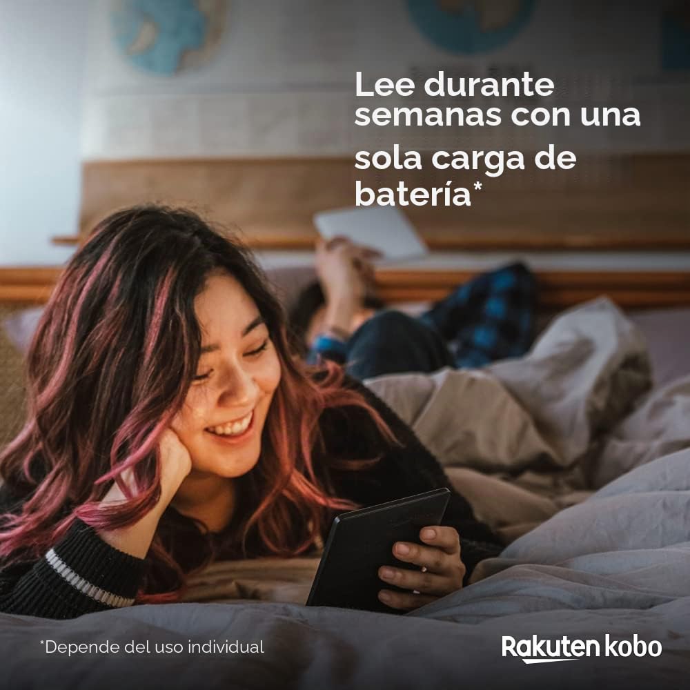 Kobo Clara HD | EBook | Pantalla táctil eInk Carta 6'' Anti-reflejos | Brillo ajustable y temperatura de color | WiFi | Capacidad 6000 eBooks (Reacondicionado), Negro