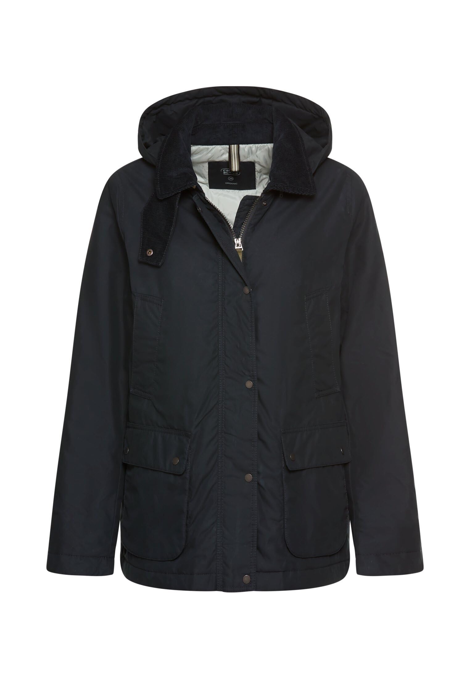 camel active Damen Outdoor Jacke mit Abnehmbarer Kapuze und Kordkragen