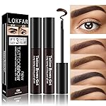 LSxia 2 Pcs Peel Off Tattoo Eyebrow Gel Set, Natural Color Eye Brow Gel Long-Lasting Waterproof Eyebrow Tattoo, Easy Peel Off Eye Brow Makeup -Up To 3 Days (Dark Brown)