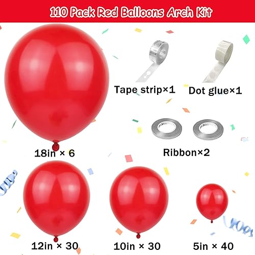 Miniatura 9 de KALOR Kit de arco de guirnalda de globos blancos, 110 unidades, diferentes tamaños, globos de fiesta de 1812105 pulgadas, globos de fiesta para