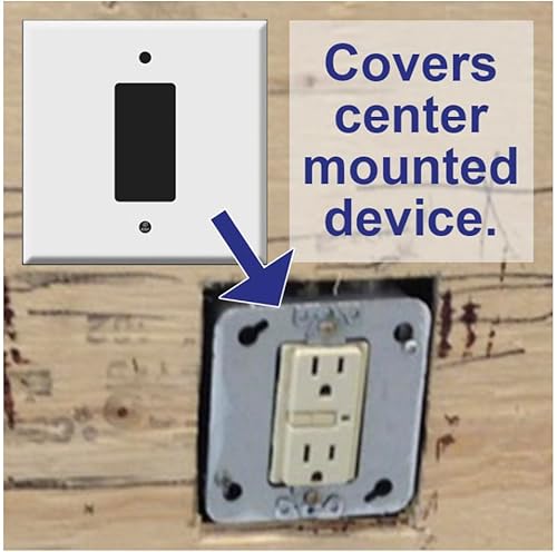 Oversized Light Switch Plate 5.5” Jumbo 2 Gang 1 Centered Extra Large Size White Smooth Wall Outlet Blank One Single Rocker Double Gang Rocker Metal Cover #TOP3