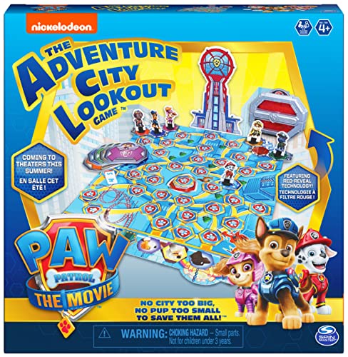 Spin Master PAW Patrol: The Movie, Adventure City Lookout Tower Board Game Chase Marshall Skye Ryder Rubble, for Preschoolers, Kids, & Families Ages 4 and up #1