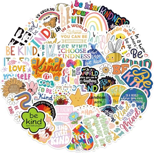 50pcs Be Kind to sb Stickers for Teens Adults Friendly Decals Positive Note Sticker for Laptop Water Bottles Scrapbook Journal Luggage Phone(Be Kind to sb Sticker)