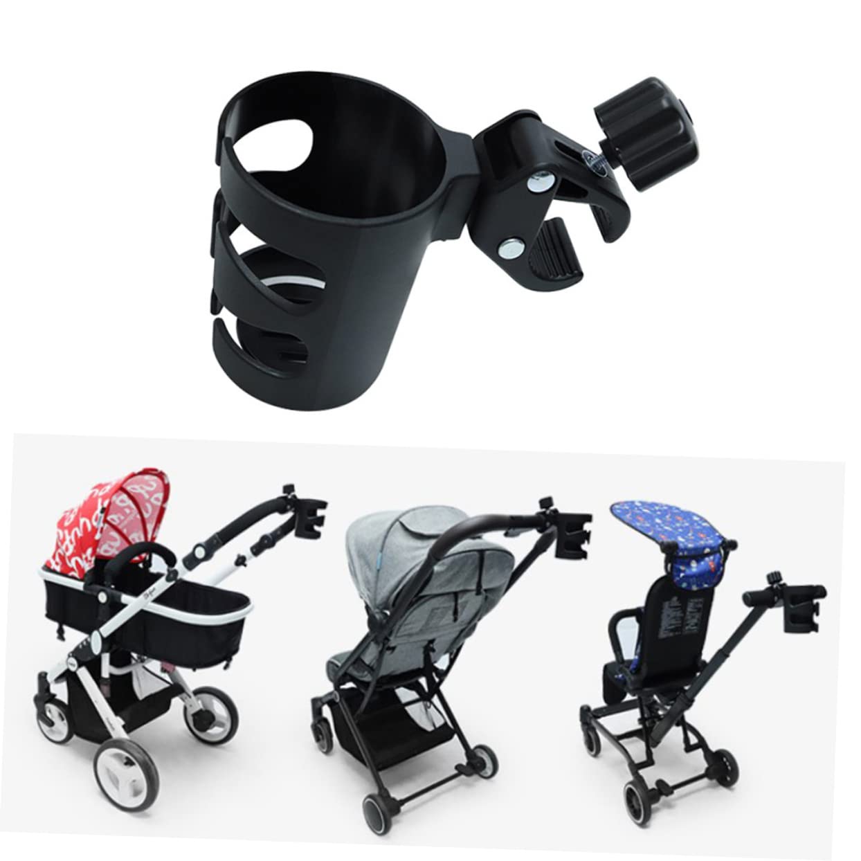 Yardwe 5 Piezas Portavasos para Cochecito de Soporte para Biberón y Portátil Organizador Fácil de Instalar Accesorio Práctico para Carritos sin Cesta de Almacenamiento
