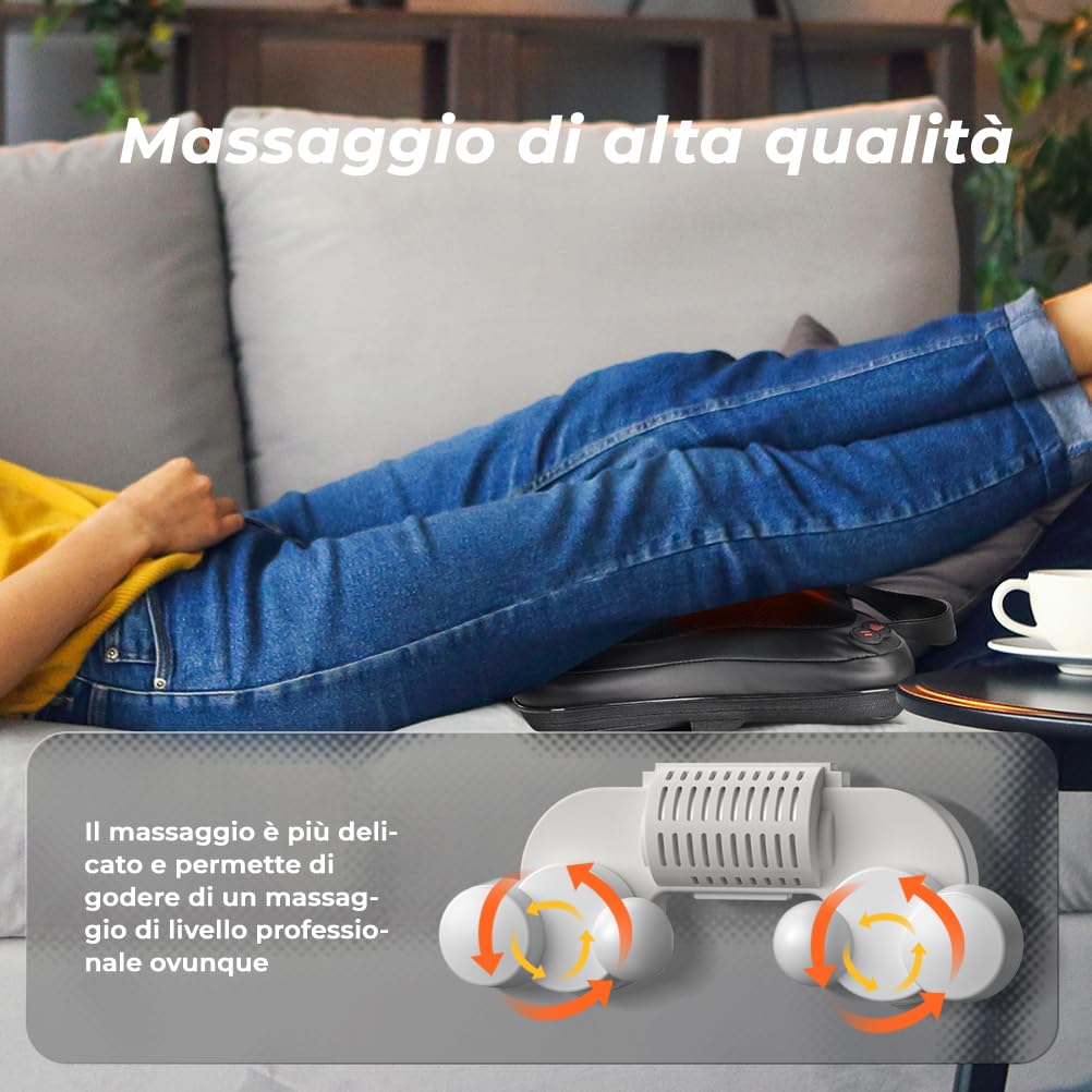 Elettrici Cuscino Massaggiante, 4D Shiatsu Massaggiatore con Funzione di Riscaldamento, Cuscini per Massaggi per 3 Velocita con Cambio di Direzione, Casa, Ufficio, Come, Regalo (38.5 * 31.5 * 21.5cm)