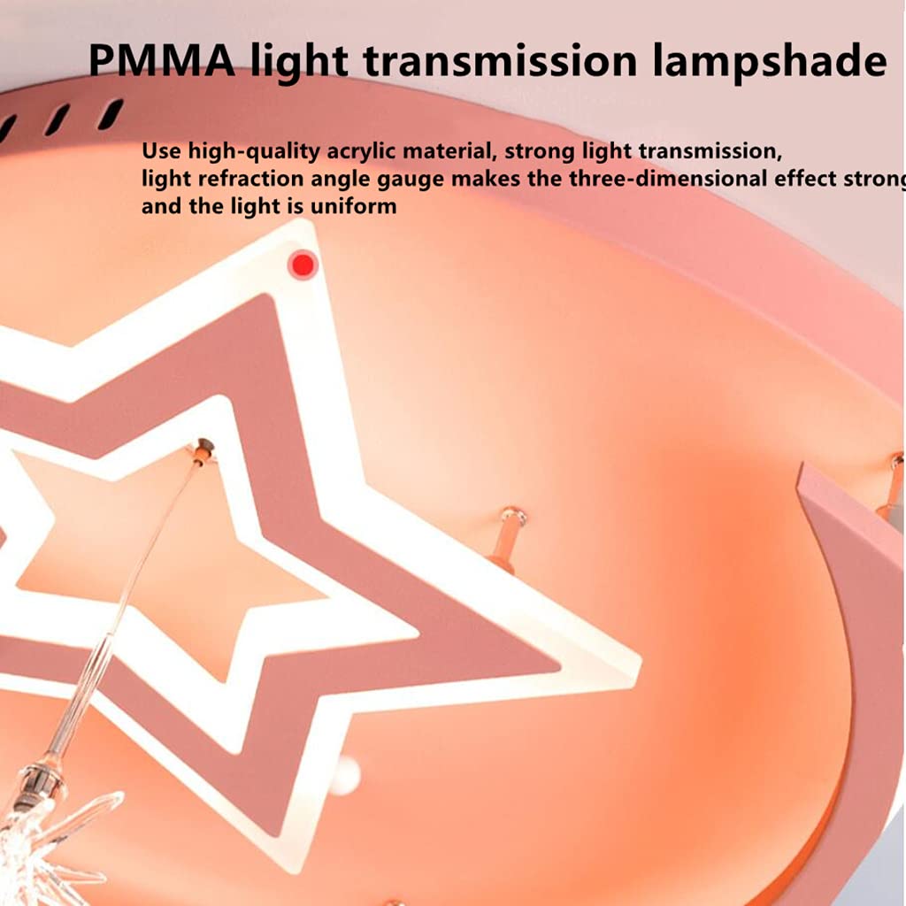 Plafoniera LED Dimmerabile Con Stelle E Luna, Diametro 45 Cm, Telecomando Incluso, Lampada Da Soffitto Per Cameretta E Soggiorno