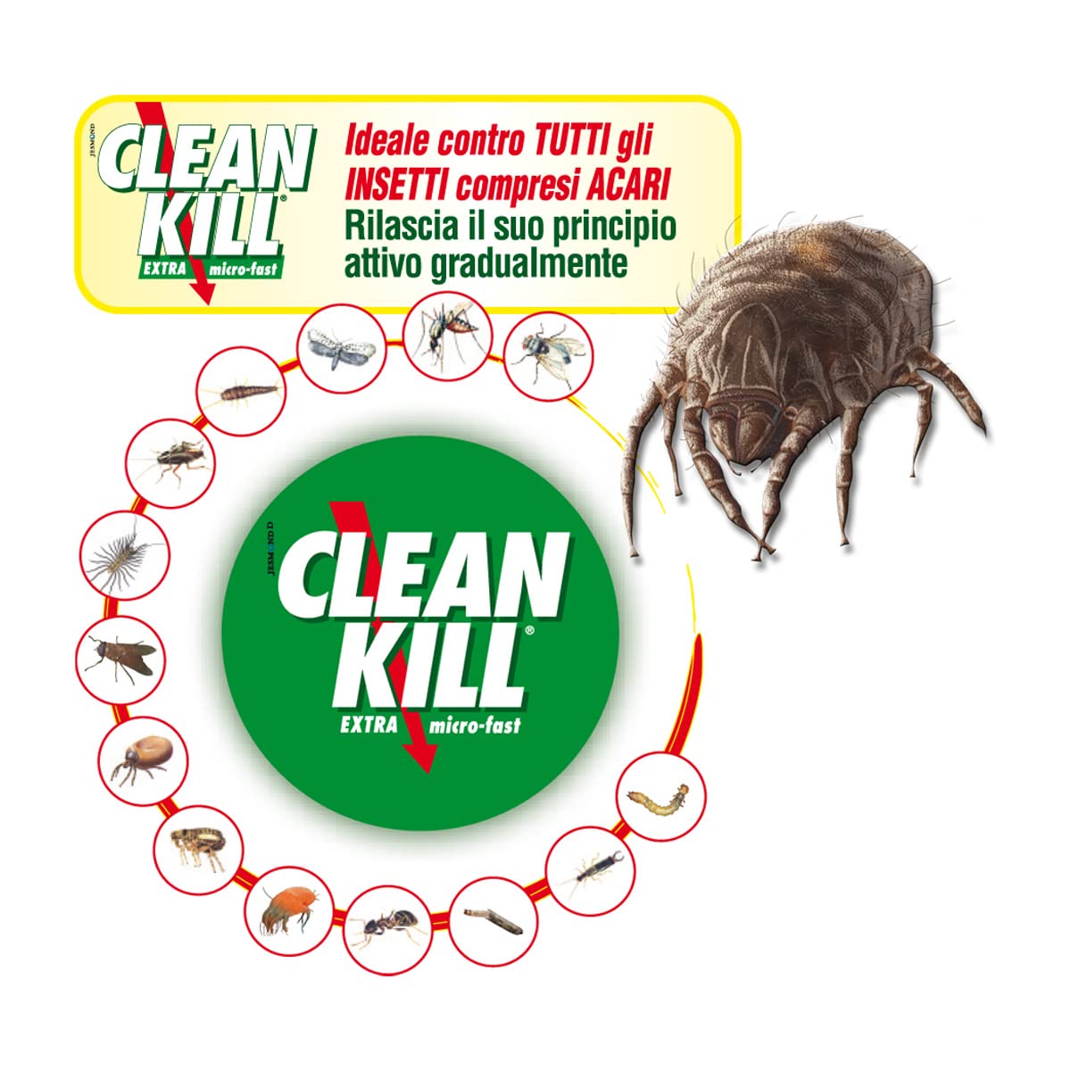 CLEAN KILL EXTRA INSETTICIDA-ACARICIDA Ecologico Biokill Micro-Fast - Ricarica Ricarica No Gas A Base Acquosa - Flacone da 1 Litro Bio Kill + OMAGGIO 100pz Guanti HDPE Monouso