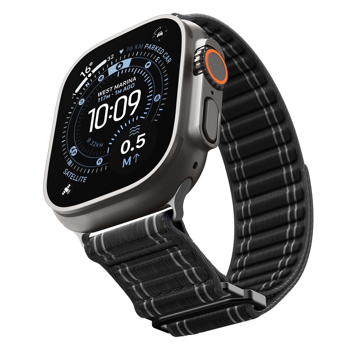 Spigen Apple Watch 49/46/45mm Ultra 3/2/1 / Seri 11/10/9/8/7 ile Uyumlu Kordon Band WBF0 Nefes Alabilen Kumaş Siyah Kayış - AMP10141 (Spigen TR Garantili)