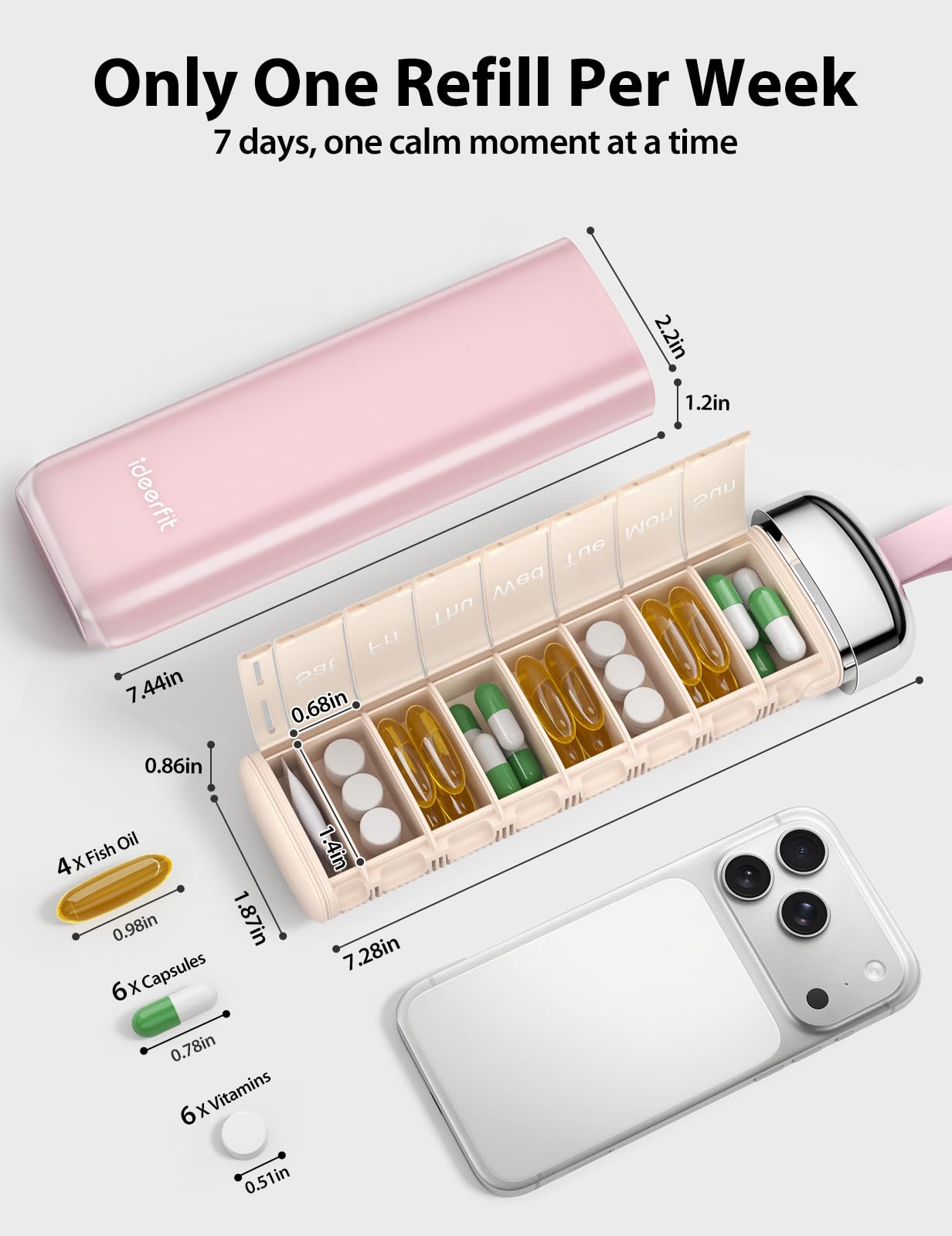 Tygodniowy organizer na tabletki, podróżne etui na tabletki, pudełko na tabletki o dużej pojemności, na suplementy, tabletki, witaminy i leki-1