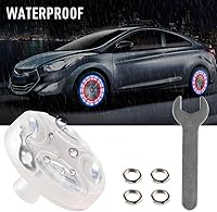 Vista 5 de KaiDengZhe Luces solares para neumáticos de automóvil, luces LED para neumáticos de automóvil, tapa de válvula de aire, luz con sensores