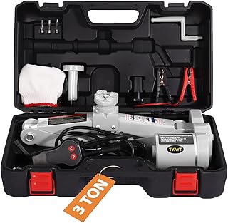 TYAYT Electric Car Jack Kit 3 Ton 12 Volt Automotive Jack, Electric Scissor Jack for Car Sedan and SUV, Portable Car Jack ...
