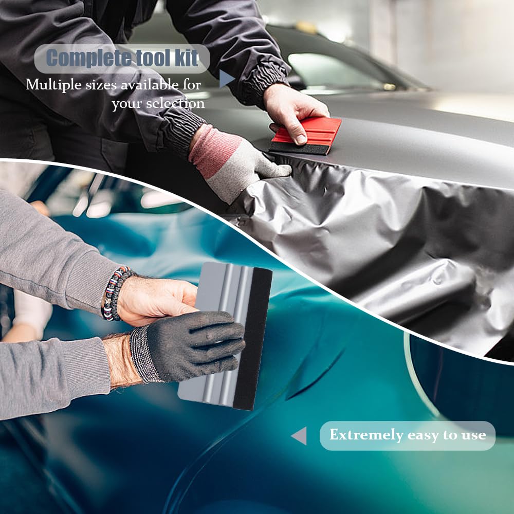 Kit Da 8 Strumenti Per Applicare Pellicole E Carta Da Parati In Vinile | Raschietti Con Feltro Per Auto, Vetri E Superfici Delicate