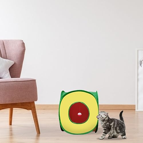 Miniatura 5 de Andiker Túnel para gatos, colorida tienda de campaña plegable cuadrada colorida para gatos que combina con la mayoría de tubos para gatos, tienda de
