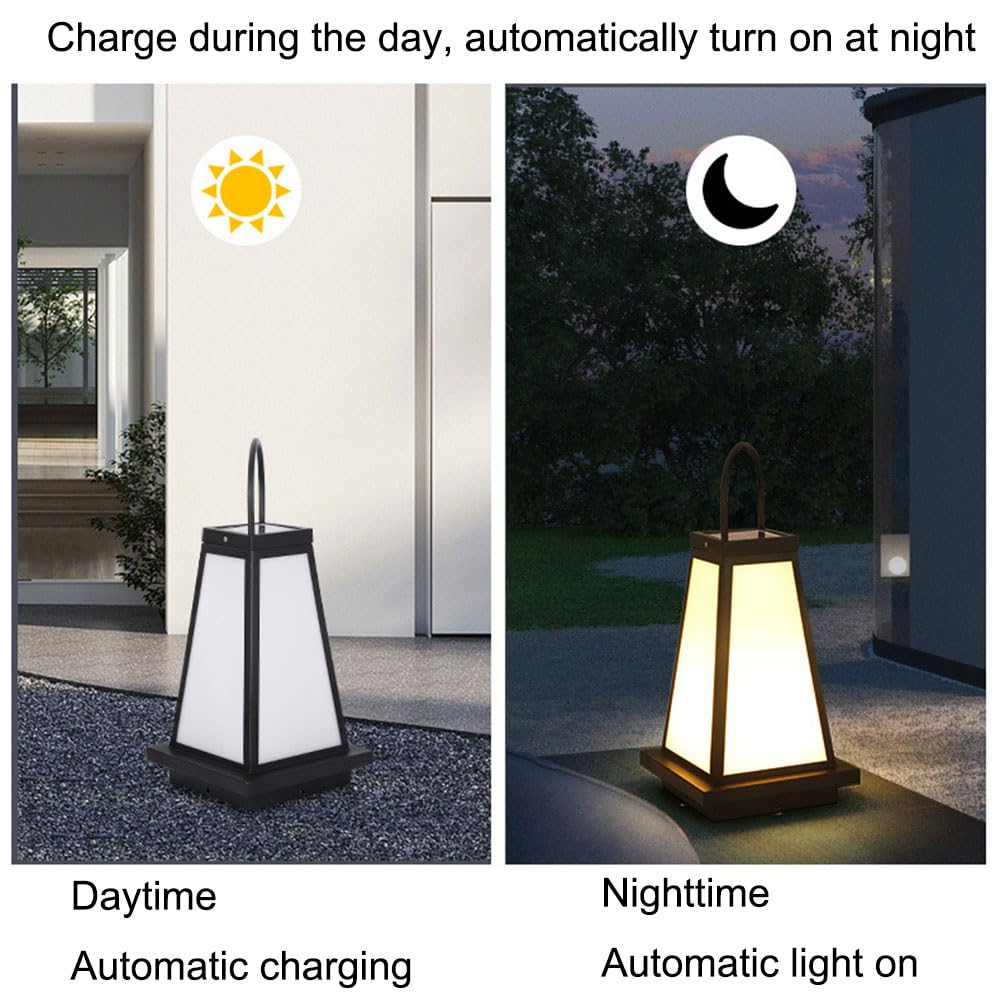 Zewnętrzna lampa podłogowa ze stali nierdzewnej, przewodowa, czarne wykończenie, 60 W, podstawa E26, wodoodporna IP54, solarna, do ogrodu, na podwórko, taras - wysokość 50 cm