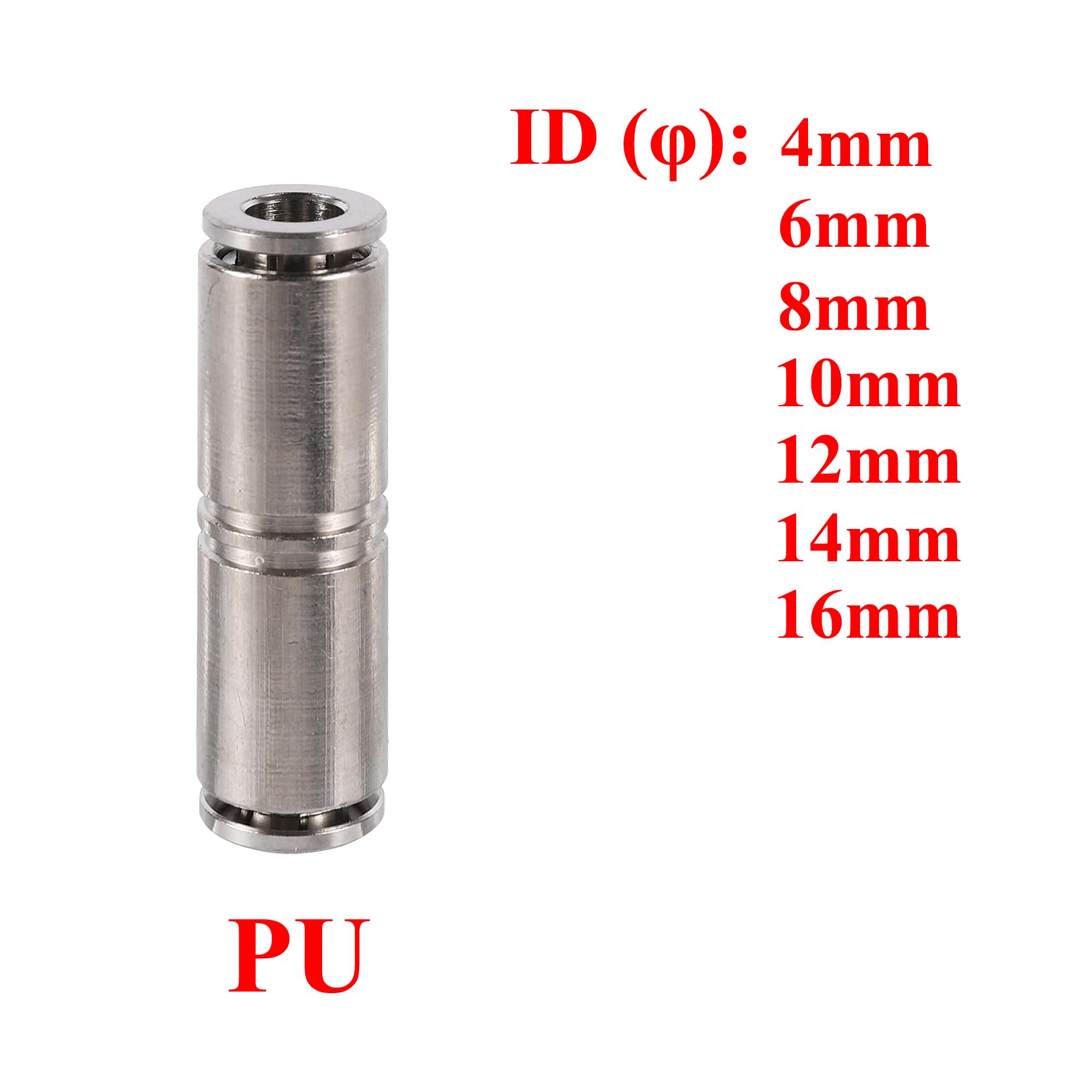 1pcs Pneumatic Quick Connector Push-in 4-16mm Pipe Fittings Air Garden Irrigation Water(14mm,Through)