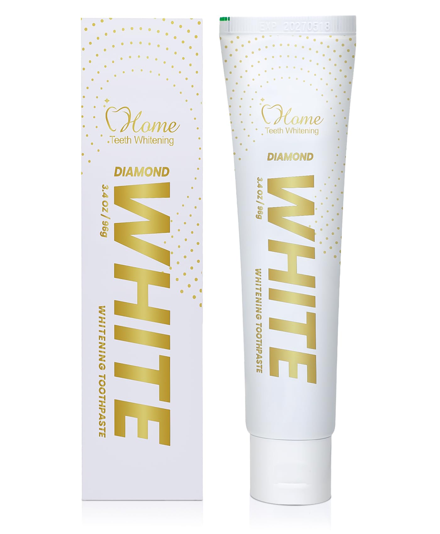 Mint Teeth Whitening Toothpaste - Removes Surface Stains, Strengthens Enamel - Fluoride Free Formula