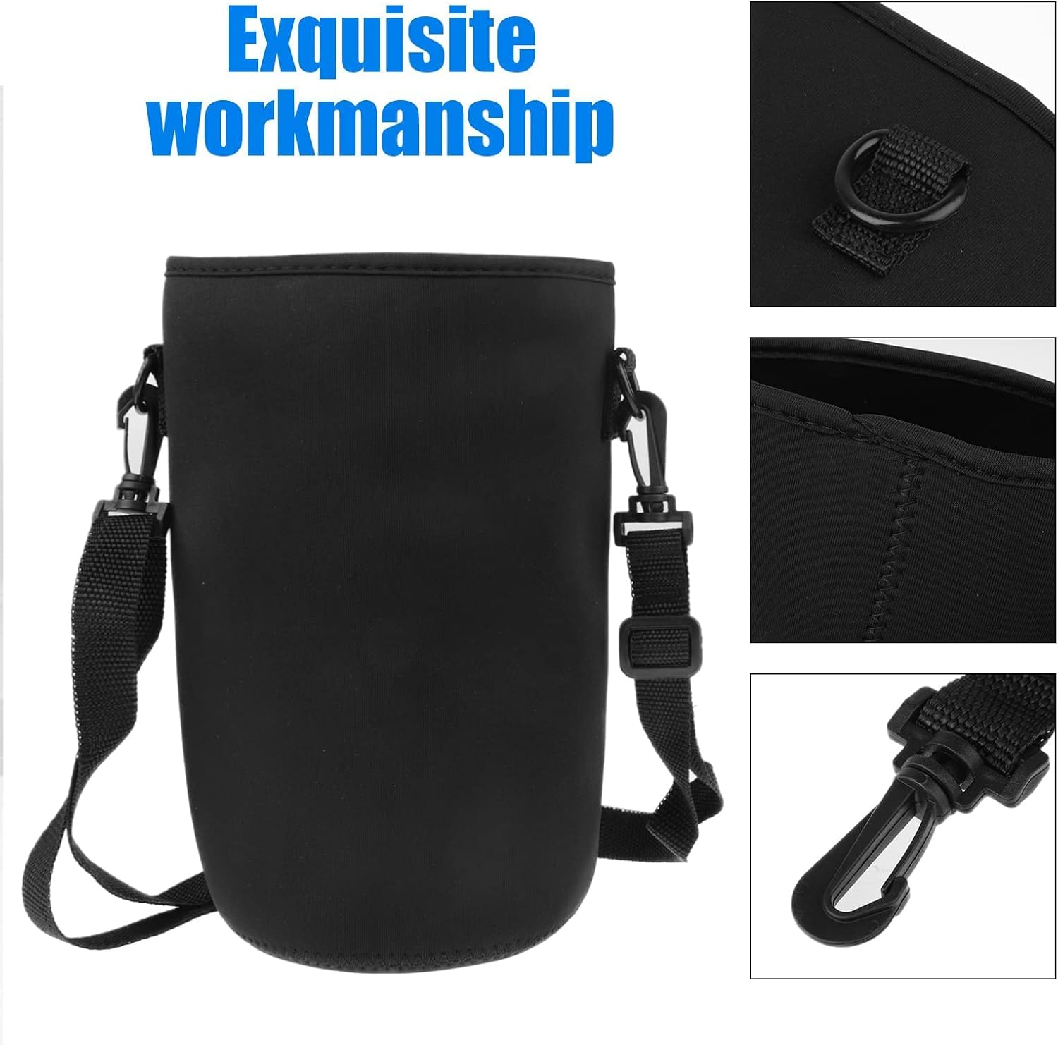 EEEKit Water Bottle Sleeve, Water Bottle Sling for 64oz Rambler Ozark Rtic Stainless Steel Bottle 64oz, Hydro Flask 64 oz, Neoprene Tumbler Travel Holder Bag with Removable Shoulder Strap
