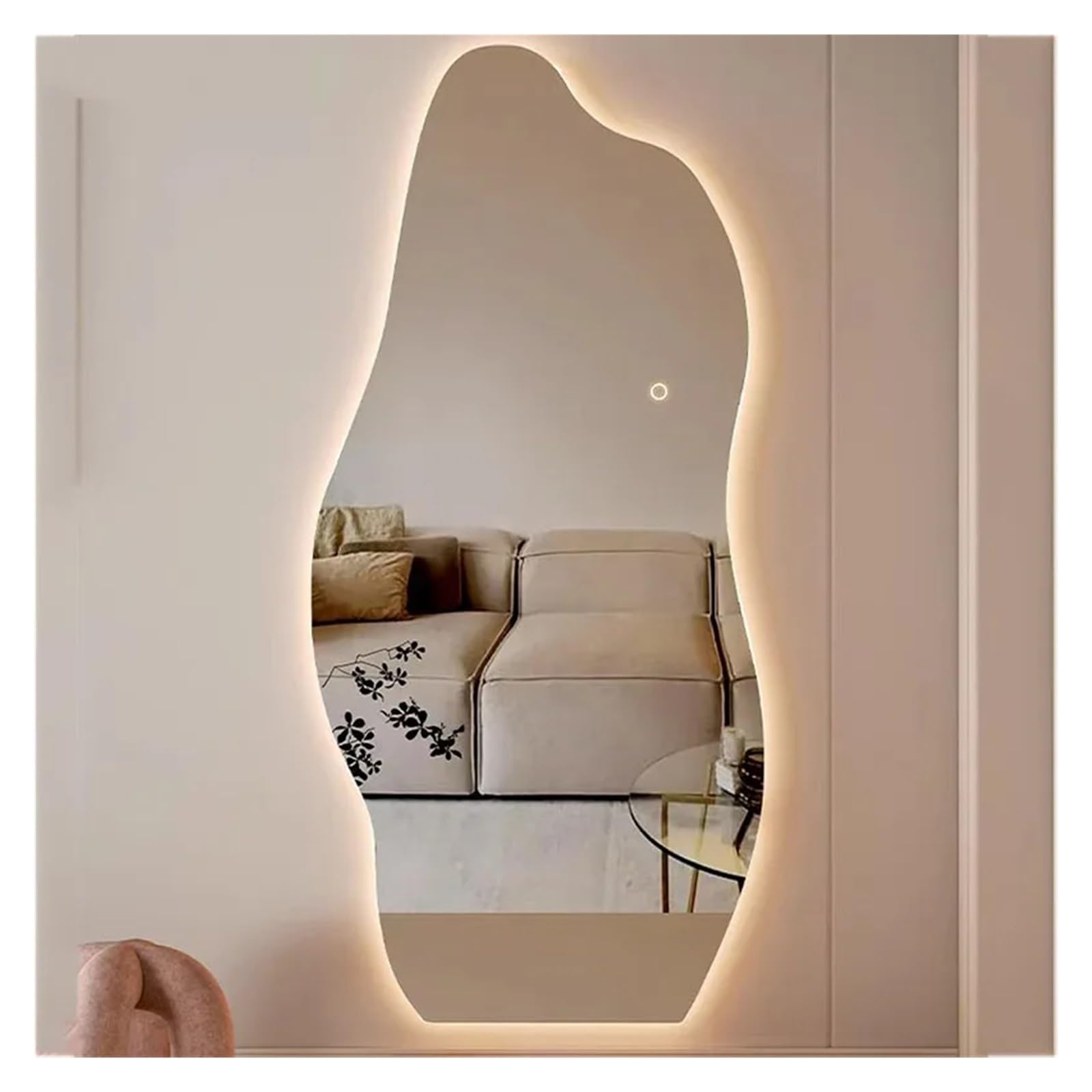 24x71 Inch Large Led Light Makeup Mirror Irregular Modern Dorm Makeup Mirror Asthetic Bedroom Mirrors,Mirrors, wzq1017