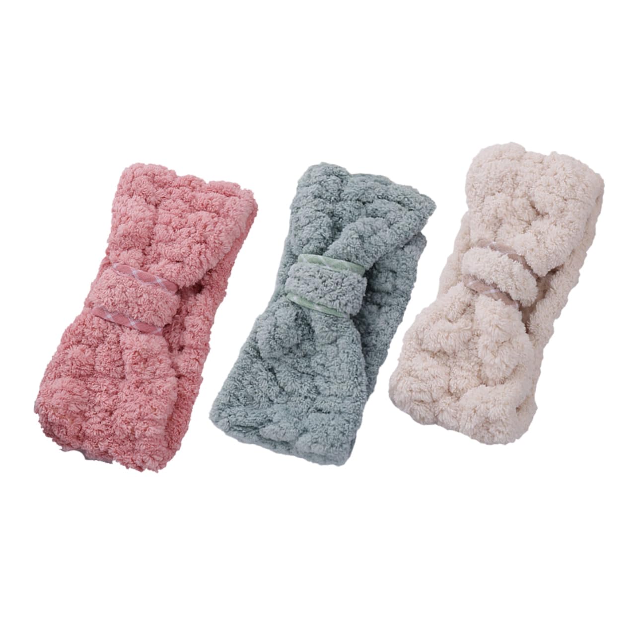 Beavorty 9stücke Teiliges Fleece Haarband Für Damen Elastisches Sport Und Spa-stirnband Mit Schleifen-design Für Yoga Gesichtswäsche Und Make-up Farben Zufällig