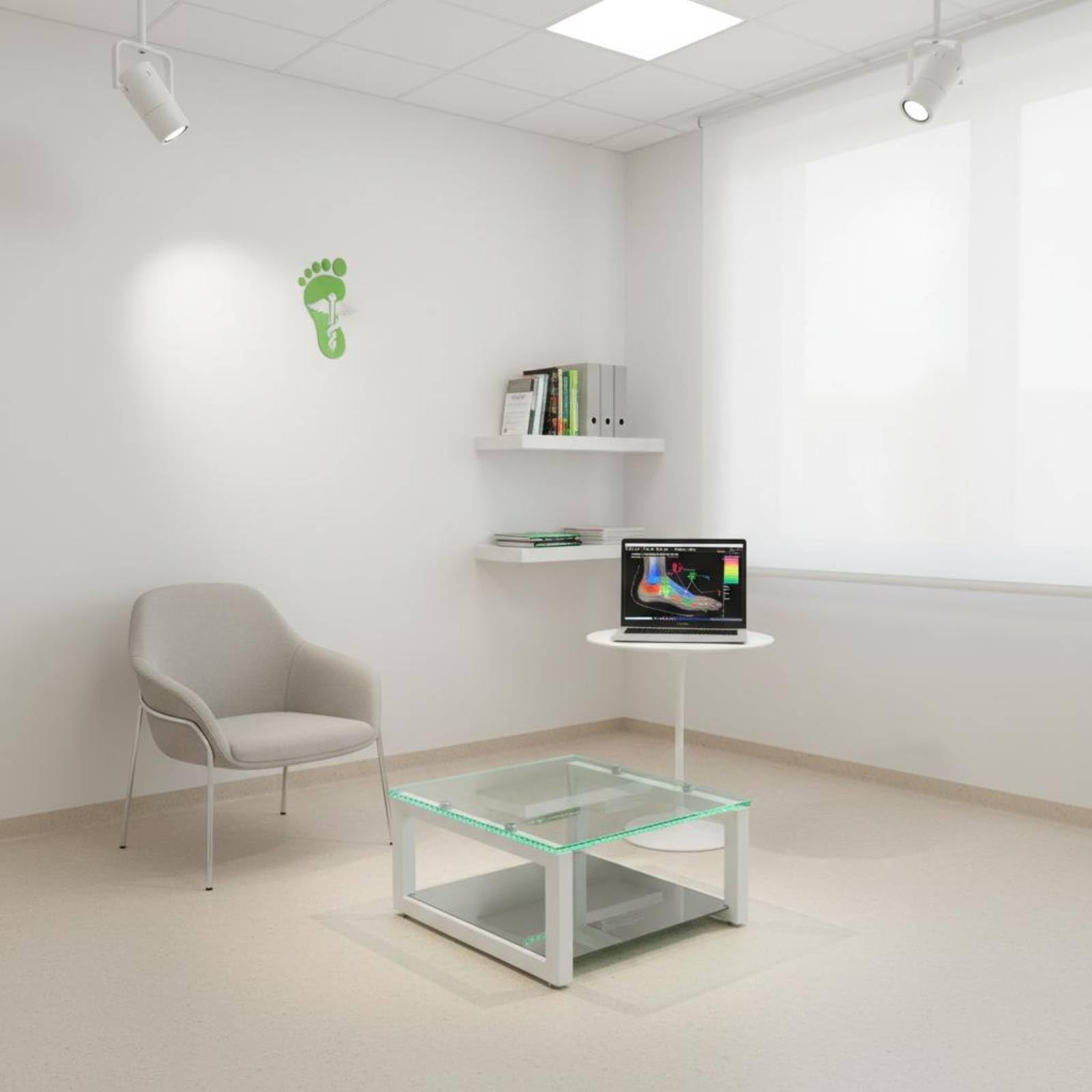 Espejo Podológico Base Espejada Herramienta Diagnóstica Marco Color Claro Equipo Médico para Consulta Podológica
