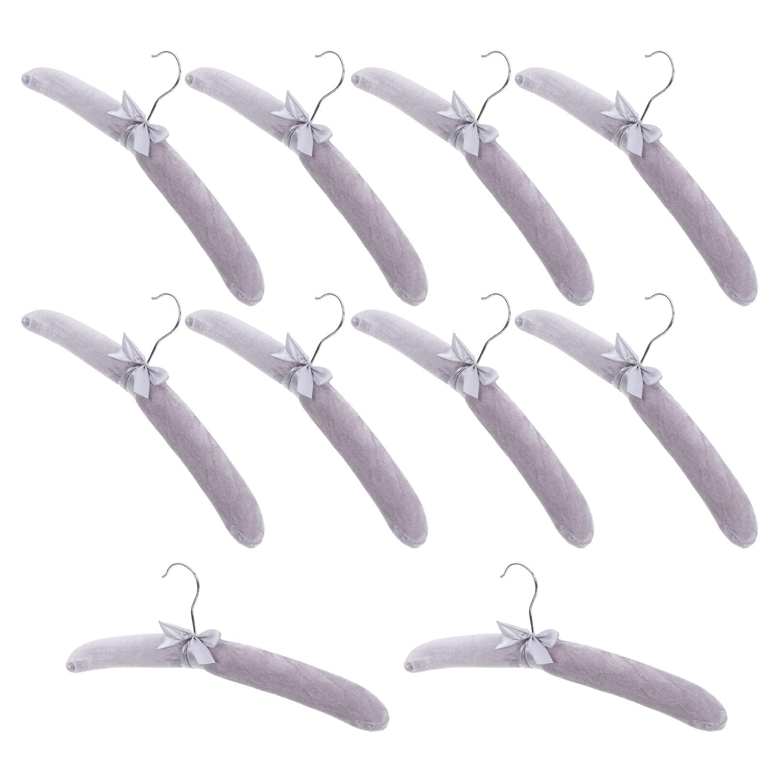 Cintres à pulls en velours gris avec surface rembourrée et structure renforcée haut de gamme