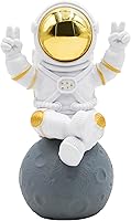 Oooct Astronaut Statue Resin Spaceman Figurine - Cute 2.9 Inch Mini Space Ornament for Desk Shelf Home Office Modern Decor