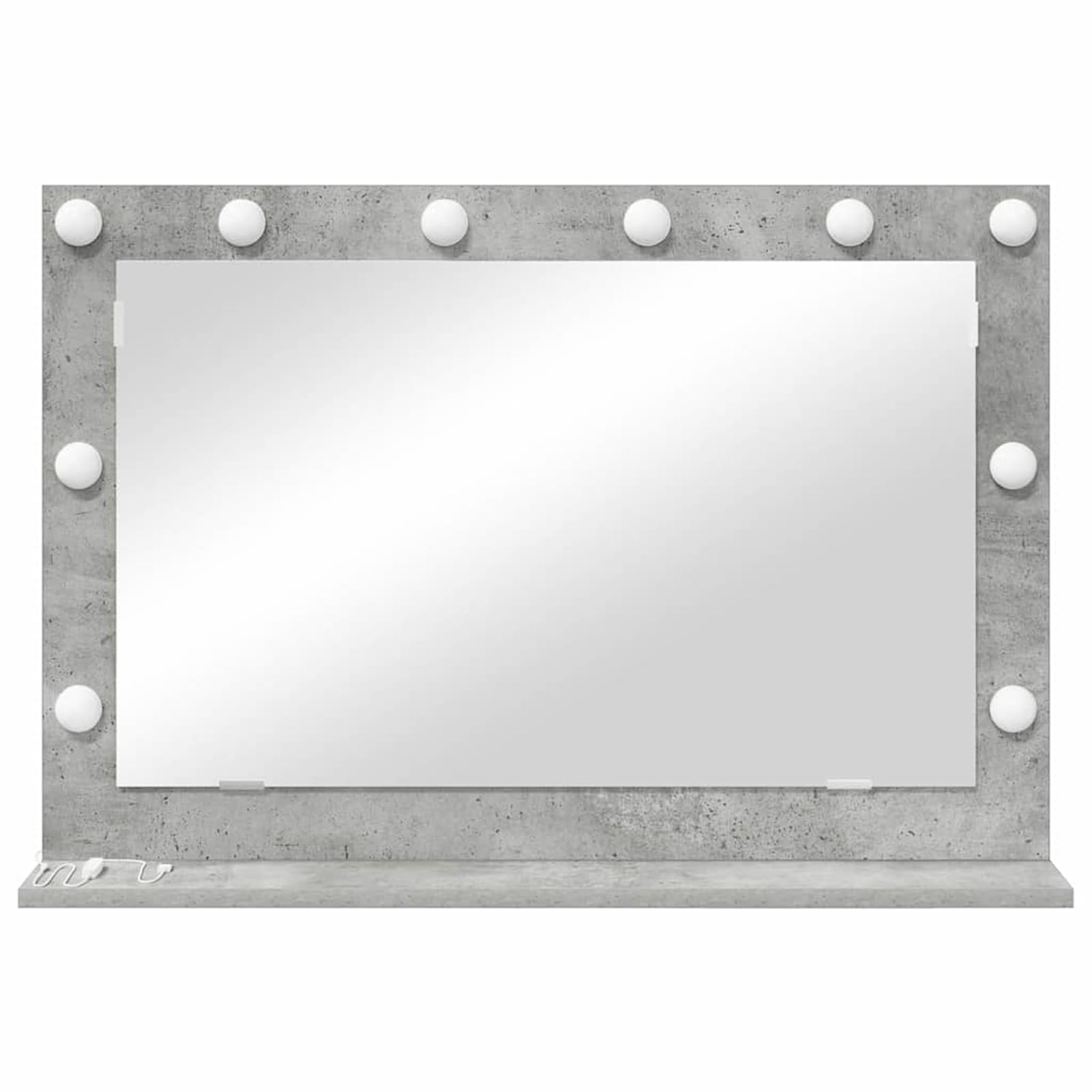 Gecheer Make-Up Spiegel Beton grau Glas 80 x 55 x 18 cm Rechteckig, Deko Spiegel Bathroom Mirror für Badezimmer Make-up Rasur Wohnung Hotel868296