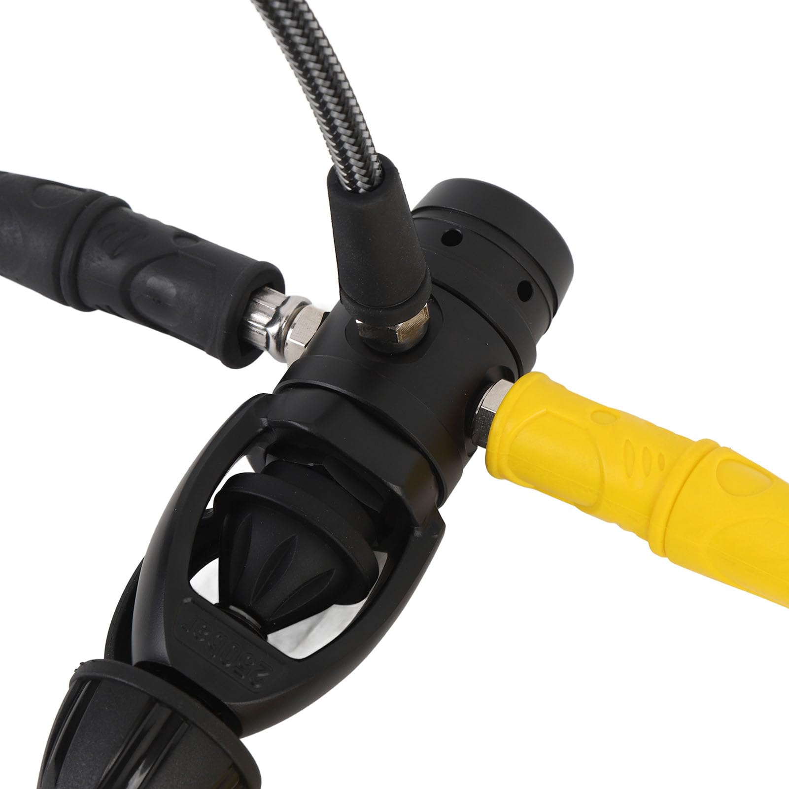POENVFPO Juego de Regulador de Buceo, Regulador de Buceo de Primera Etapa de Aluminio con 2 Reguladores de Segunda Etapa y Manómetro, para de Respiración Subacuático