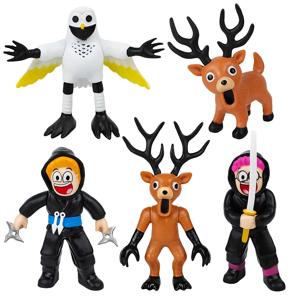 QIOJIRMU 99 Nights in The Forest Action Figure Toys, 4.5"& 3.7" Collectible Game Character Set, Gift for Fans, Kids, Collectors, Home Decor (5 Pack)
