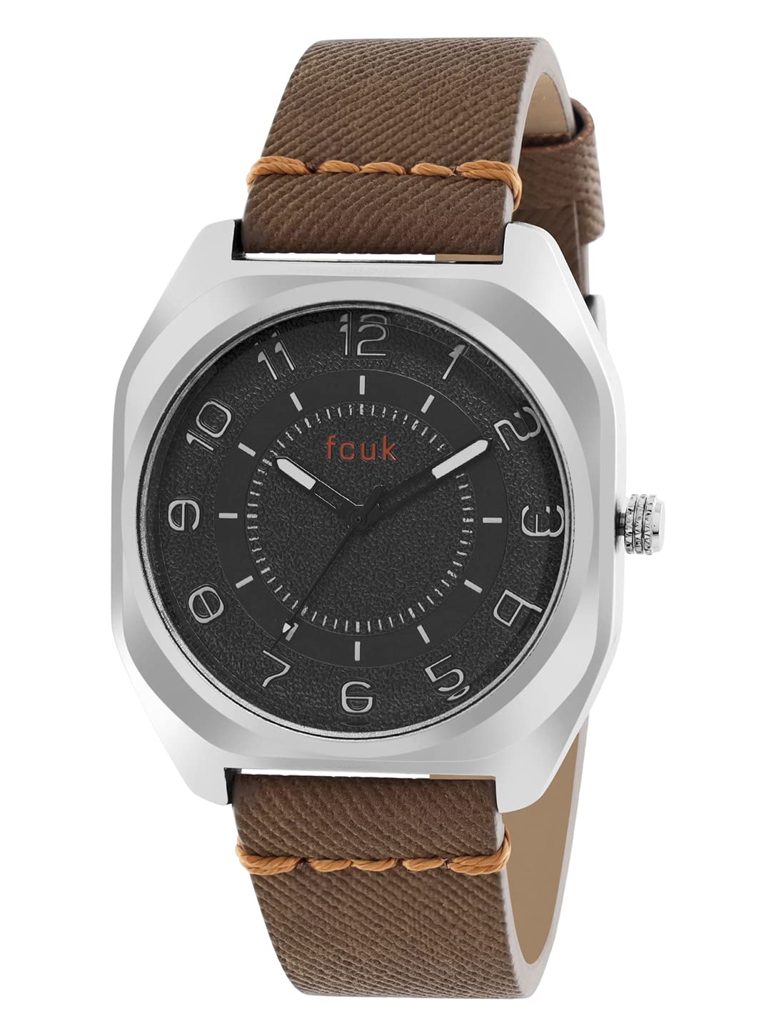FCUK Analog Grey Dial Men's Leather Watch-Fk00014B