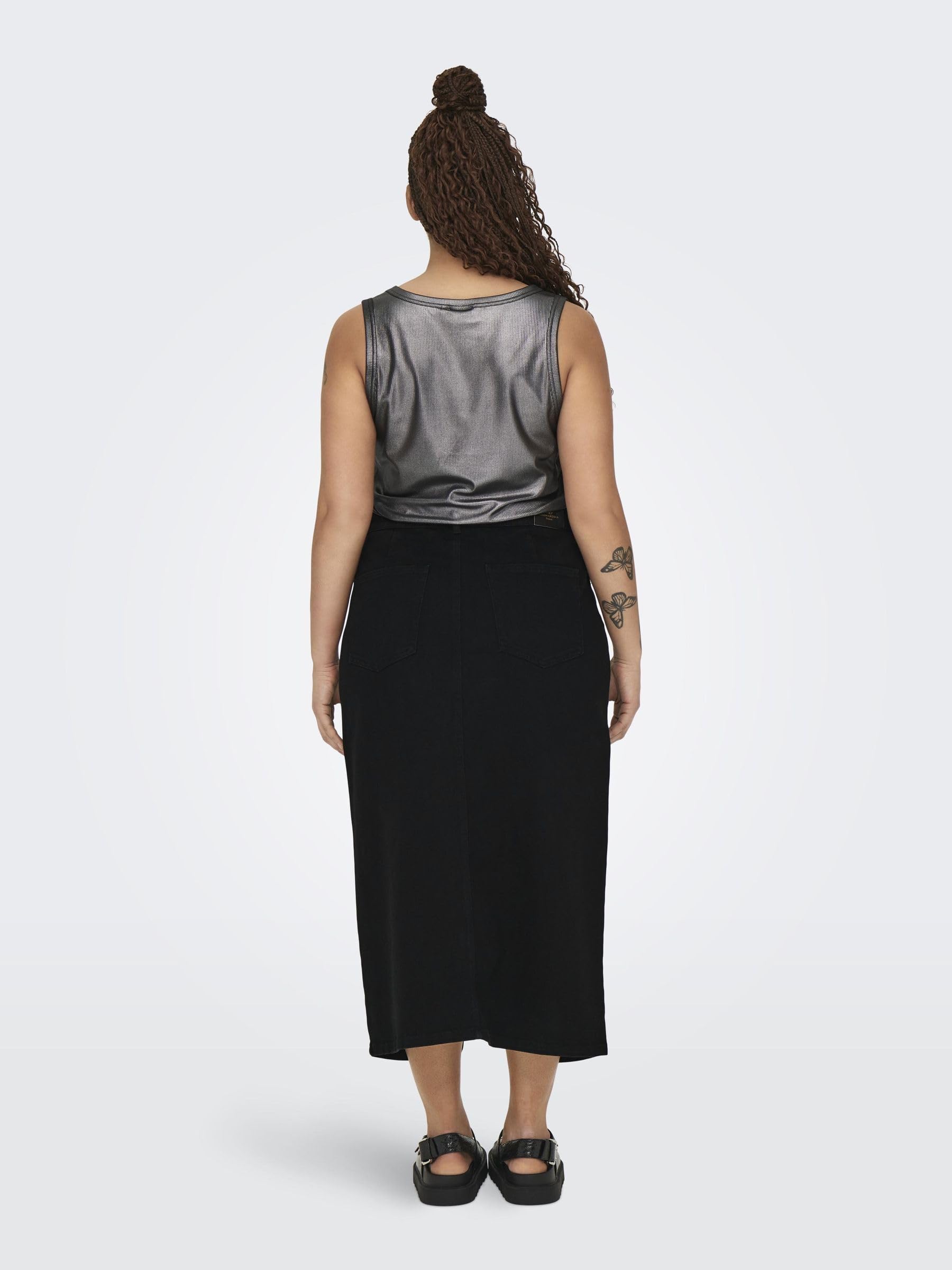 ONLY Carmakoma Carsiri Front Slit Skirt DNM Gua Noos Gonna Donna (Pacco da 1)