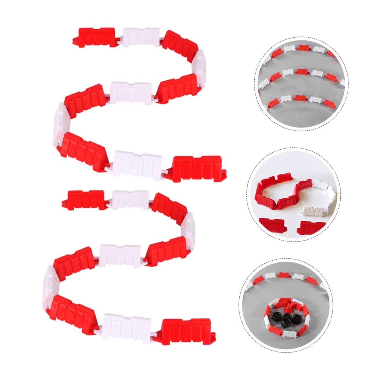 100 Pezzi Barricate Stradali Giocattolo Realistiche in Abs per Accessori Giochi di Corse Auto Radiocomandate Drift Pista Decorativa e Creativa