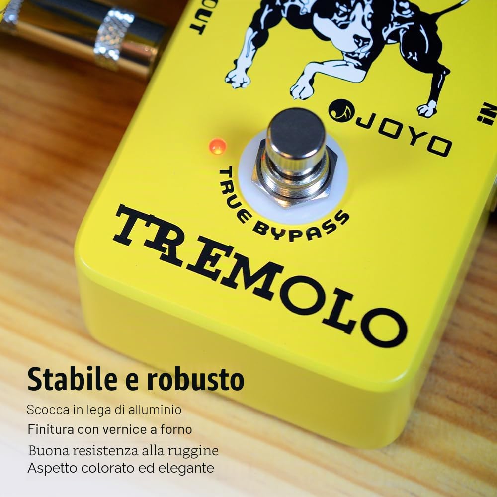 JOYO Pedale effetto tremolo Amati vecchi amplificatori Circuito tubo fotoelettrico Tremolo per effetto chitarra elettrica - True Bypass (JF-09)