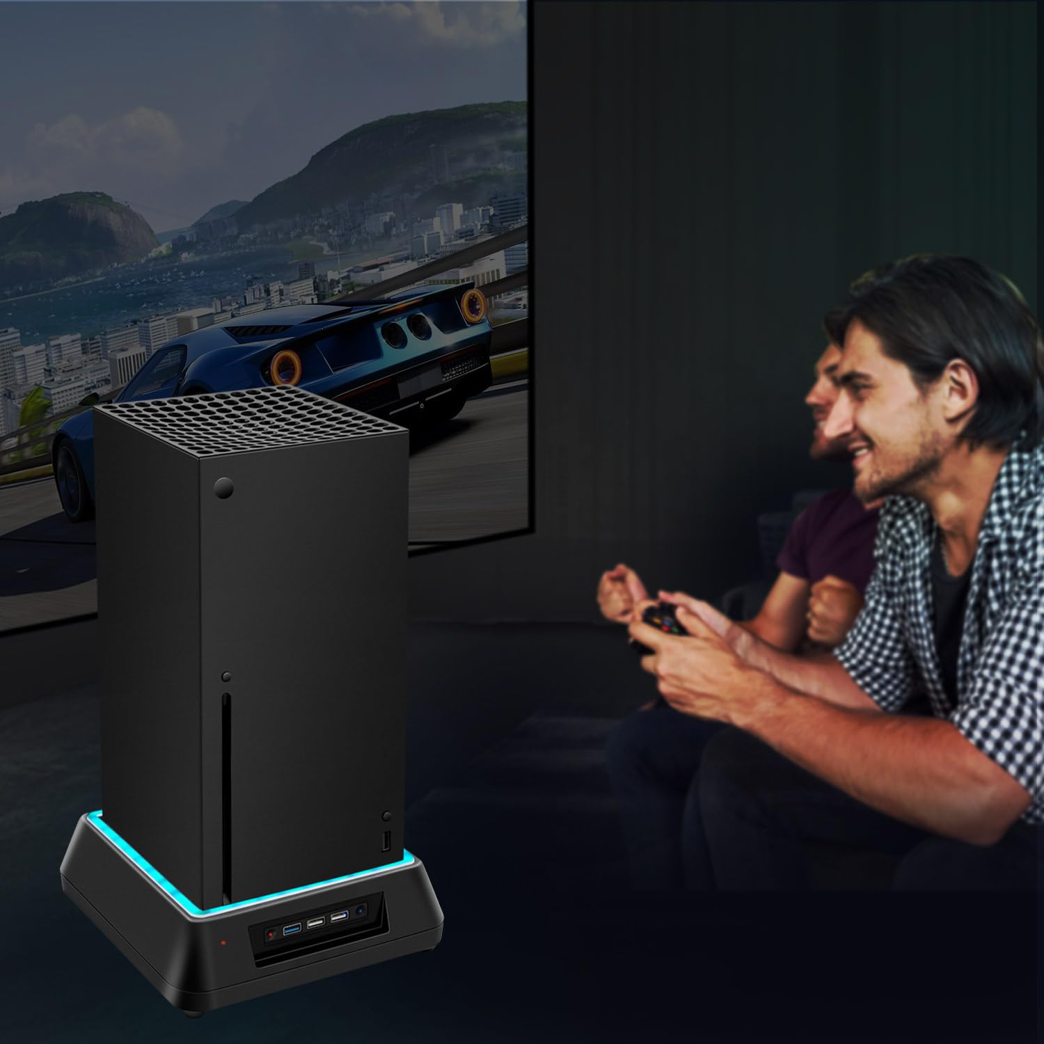 Mcbazel Xbox Series X Soporte de refrigeración con luz RGB/ Función de refrigeración ajustable/ Indicador LED / Puertos USB 3.0 /USB 2.0