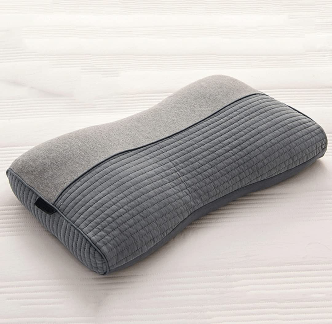 Buckwheat husk pillow Neck pllows for sleeping, sleep aid pillow core single-person cervical pillow core household low pillow with pillowcase (Color : H)