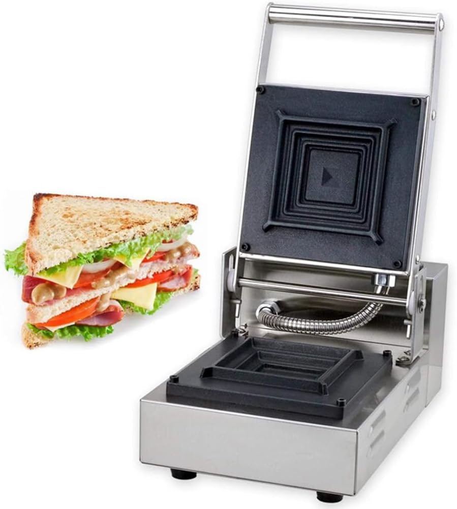 Commercial Panini Press, 900w Double Sided Sandwich Maker Non-Stick Toastie Maker, Makes Stuffed French Toast, Omelets, Hamburgers Steaks Bacons