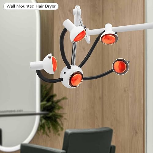 Miniatura 4 de Secador de pelo montado en la pared con bombillas de calor infrarrojas, 5 cabezales, multifuncional procesador de color de cabello, lámpara de