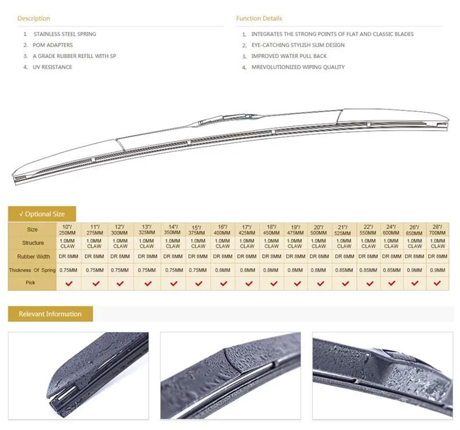 Escobillas limpiaparabrisas Delanteras hbridas para Hyundai Tucson MK3 2016 2017 2018 2019 2020, para Parabrisas, Ventanas, Coche, cepillos de Lluvia de 26"+16".