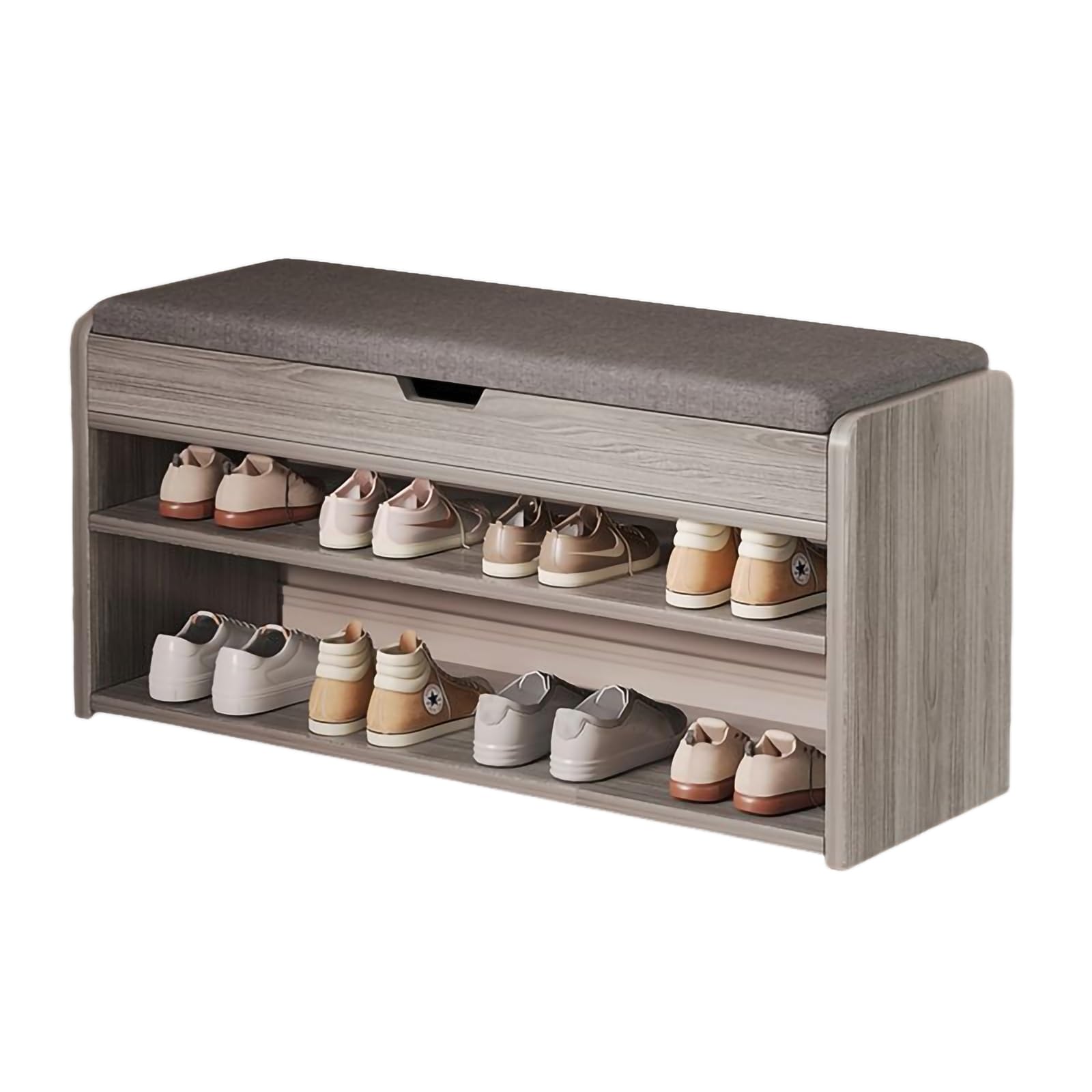 Rangement à chaussures compact pour entrée étroite avec banc moderne